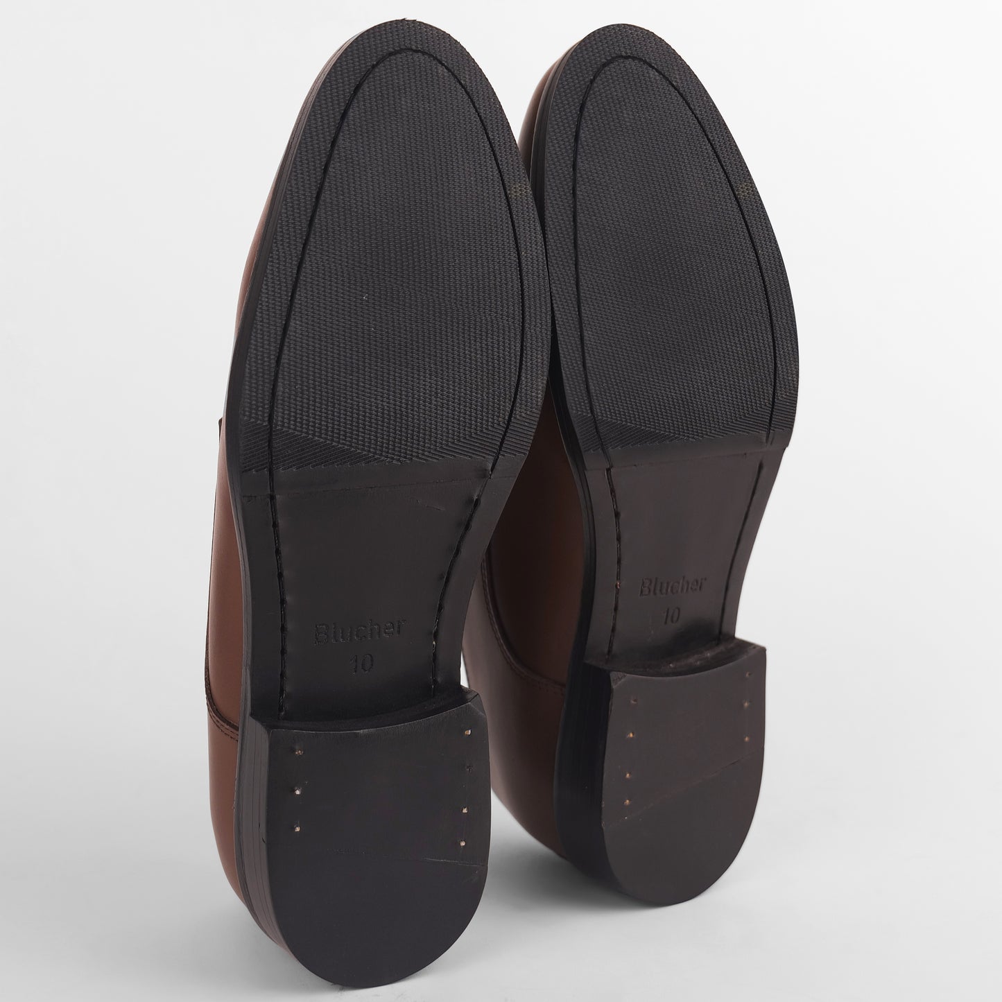 Leather sole view of Blucher Classic Executive brown leather Blucher shoes