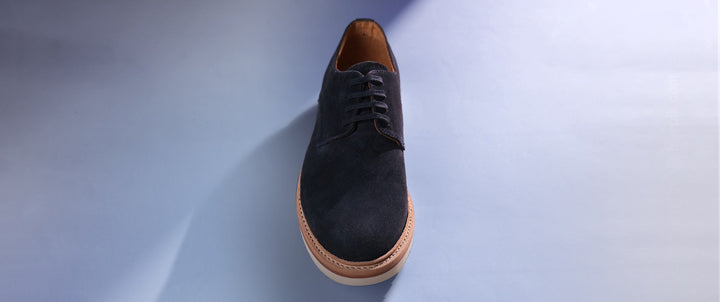 Blucher One Suede handmade men’s shoes, pure suede leather, luxury footwear for professionals